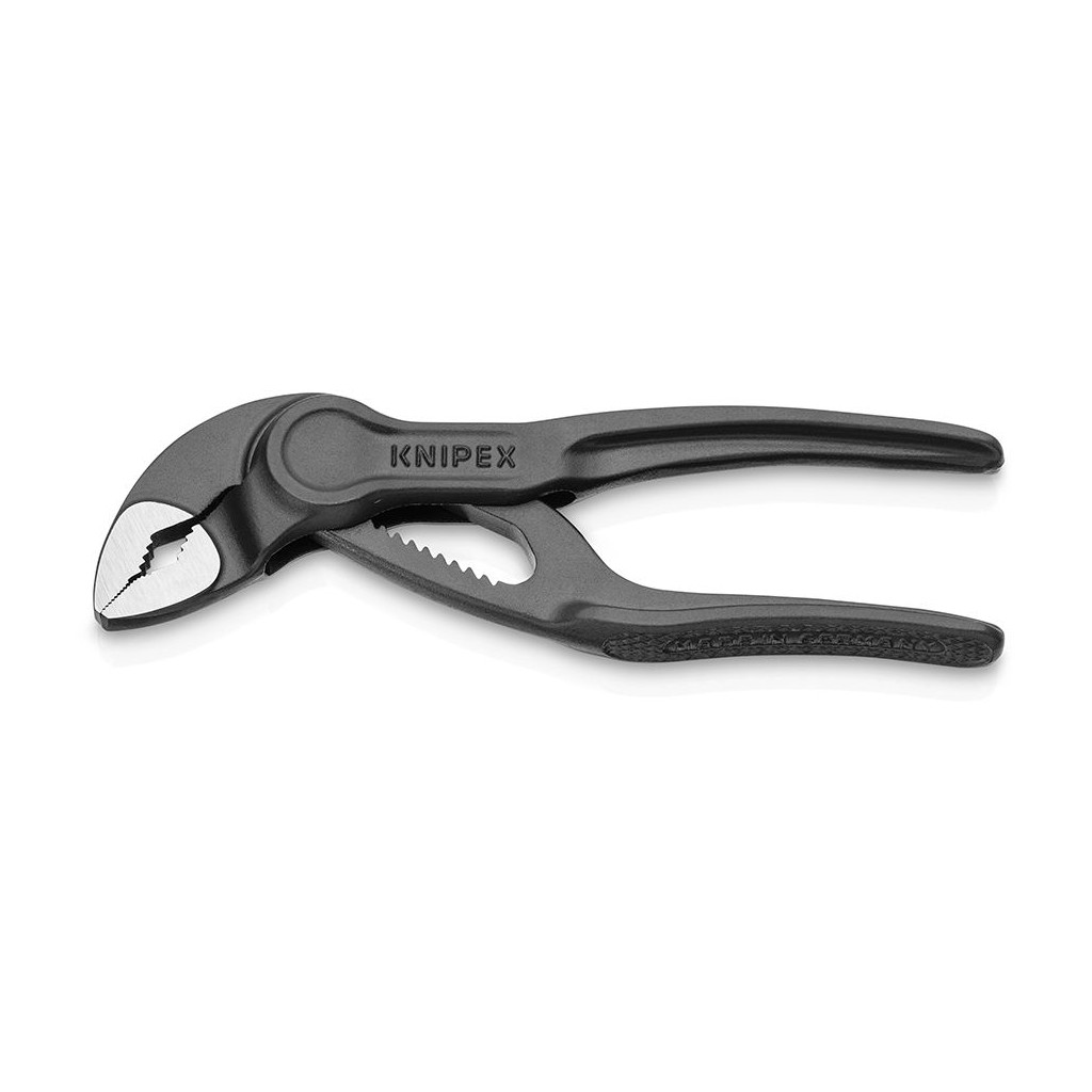 Клещи KNIPEX COBRA XS переставные, зев 28 мм, длина 100 мм, фосфатированные, KN-8700100