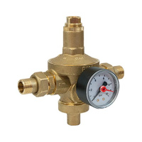 Регулятор давления мембранный латунь R153MK Ду 25 Ру25 G1 НР/ американка Рн=1,5 - 7бар с маном. Giacomini R153MY105