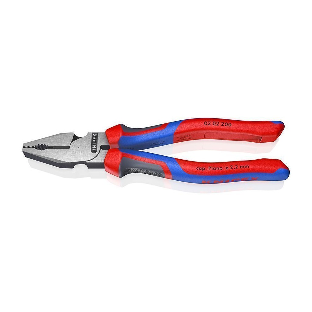 Плоскогубцы KNIPEX комбинированные особой мощности, 200 мм, фосфатированные, 2-комп ручки, KN-0202200