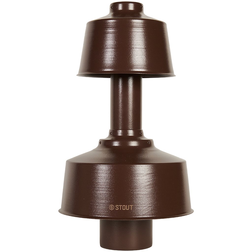 STOUT SCR-8610-800022 STOUT Оголовок вертикальный с ветрозащитой конденсац. коакс. D60(п)/100(п) КОРИЧНЕВЫЙ широкий, SCR-8610-800022