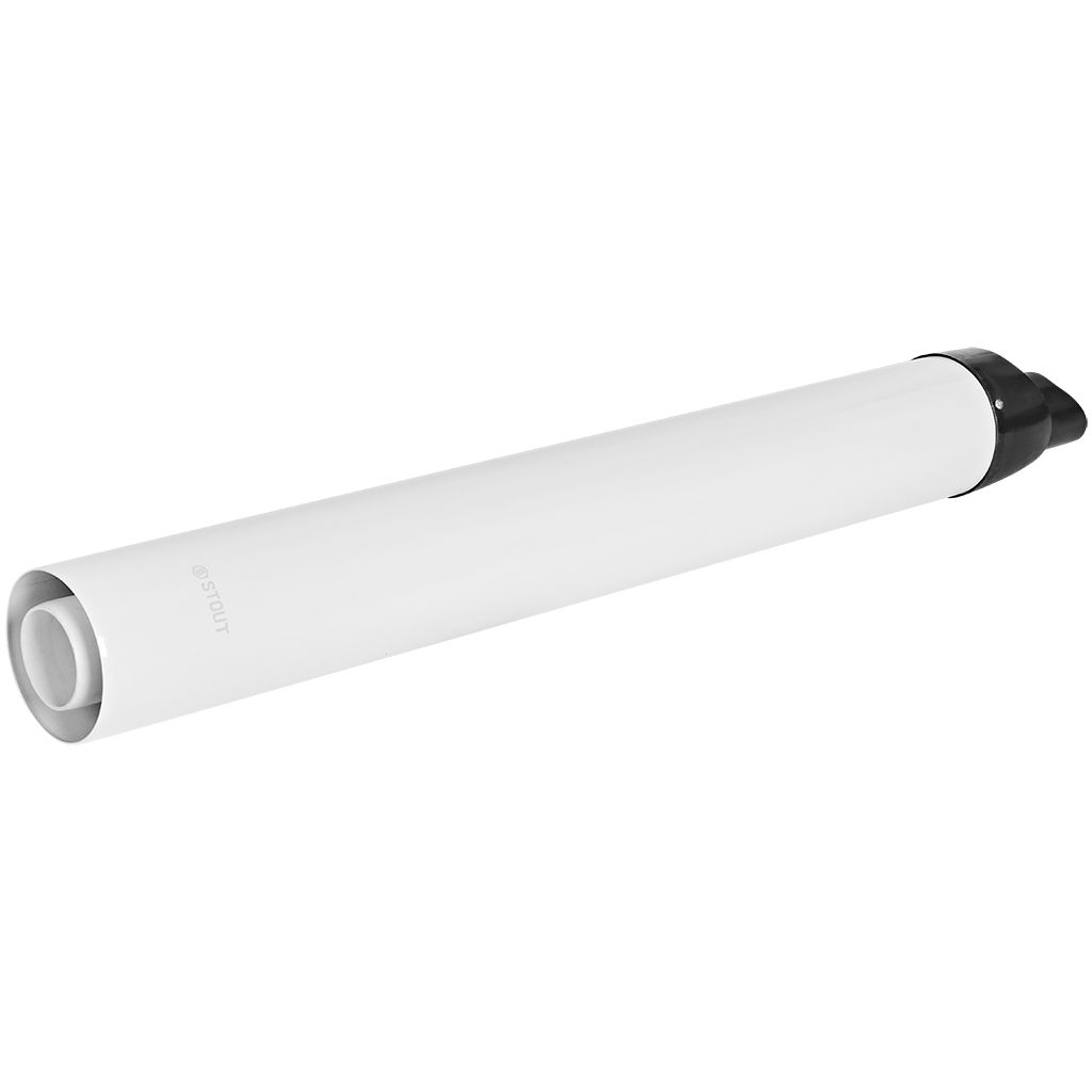 STOUT SCR-8610-000851 STOUT Горизонтальный проход через стену с наконечником конденсац. коакс. D60(п)/100(п), L850 (без декоративных накладок, рабочая длина 730мм), SCR-8610-000851