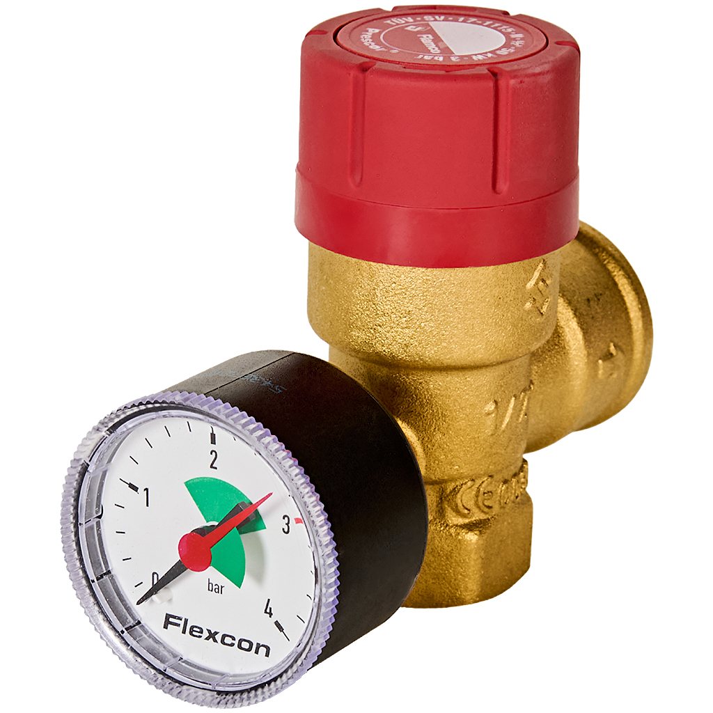 Распродажа: *27686 Flamco Предохранительный клапан с манометром'Prescomano 1/2 x 3/4 - 3bar TRD, 27686