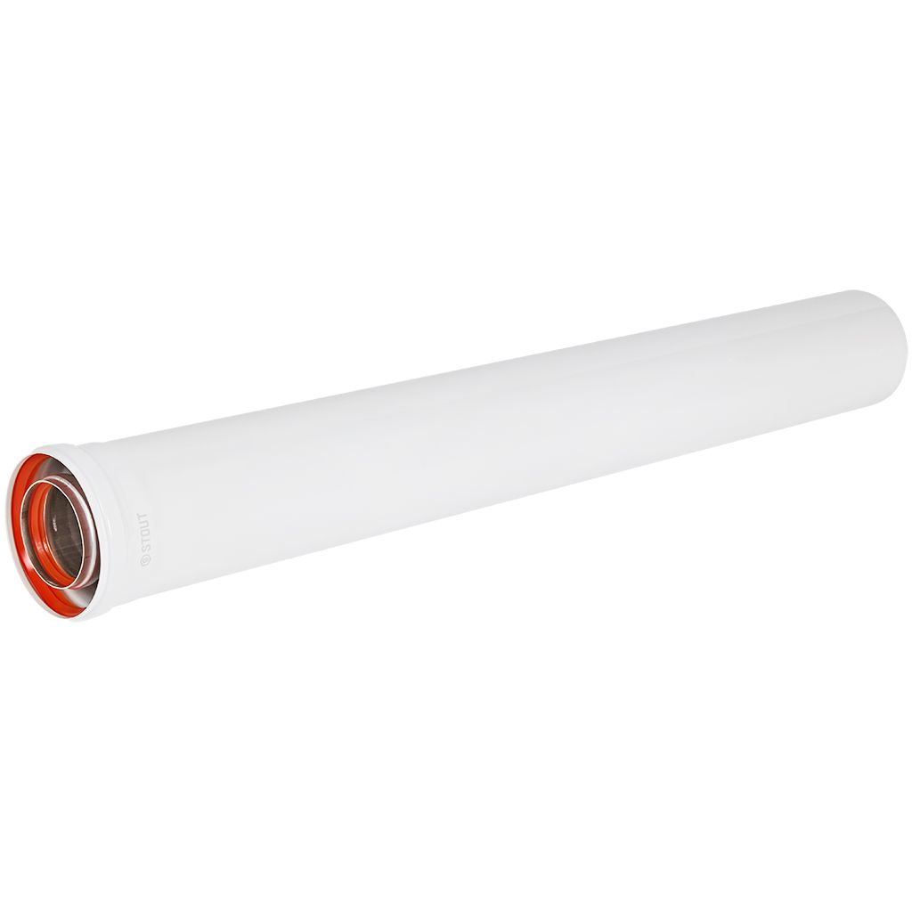 STOUT SCR-8125-001000 STOUT Удлинитель дымохода традиц. коакс. D80(п-м)/125(п-м), L1000, SCR-8125-001000
