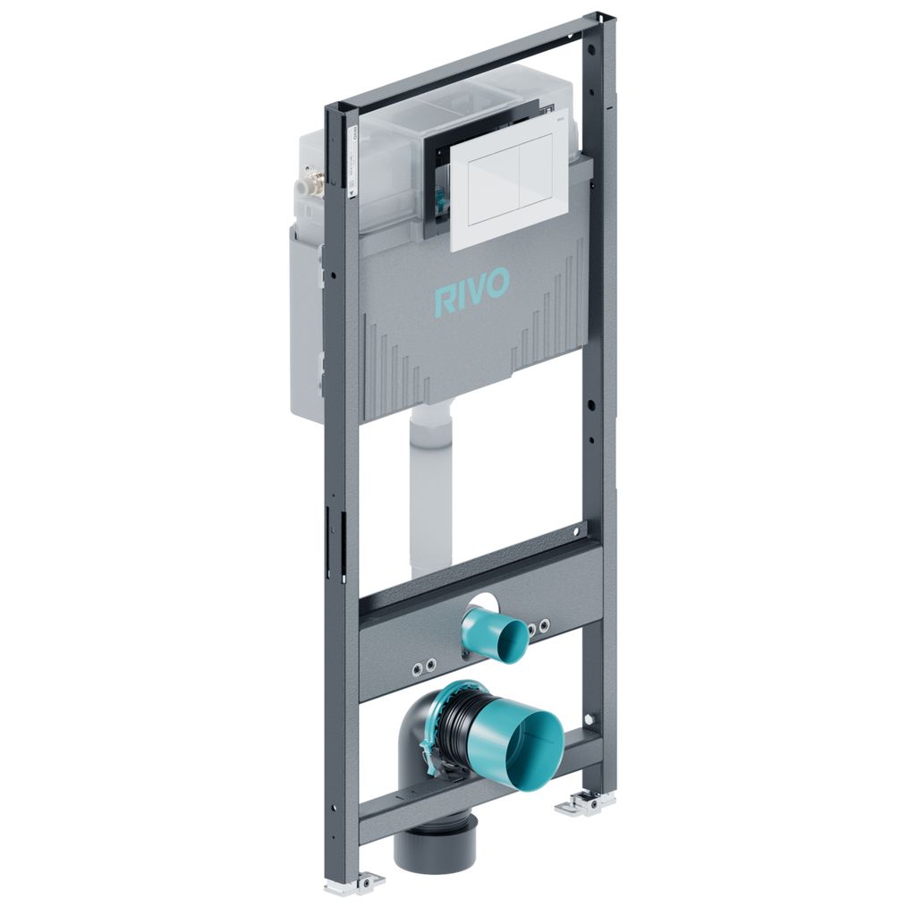 Инсталляция для унитаза со сливным баком RIVO Set A + Панель смыва RIVO Touch Line Белый глянцевый, 200001.4