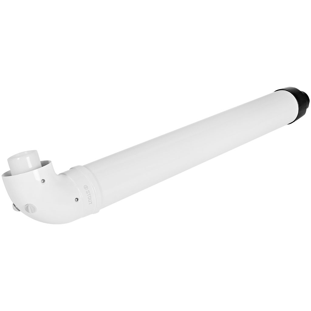 STOUT SCR-8610-251000 STOUT Комплект дымохода УНИВЕРСАЛЬНЫЙ конденсац. коакс. D60/100, L1000 (хомут, фланец, втулка, рабочая длина 680 мм), SCR-8610-251000