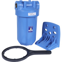 AquaFilter AQM Корпус 10ВВ, вход 1" FH10B1-B-WB фильтр в сборе (колба, ключ, кронштейн, манометр) без картриджа