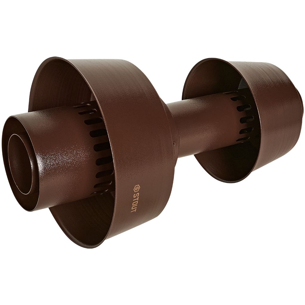 STOUT SCR-8125-800022 STOUT Оголовок вертикальный с ветрозащитой традиц. коакс. D80(п)/125(п) КОРИЧНЕВЫЙ широкий, SCR-8125-800022