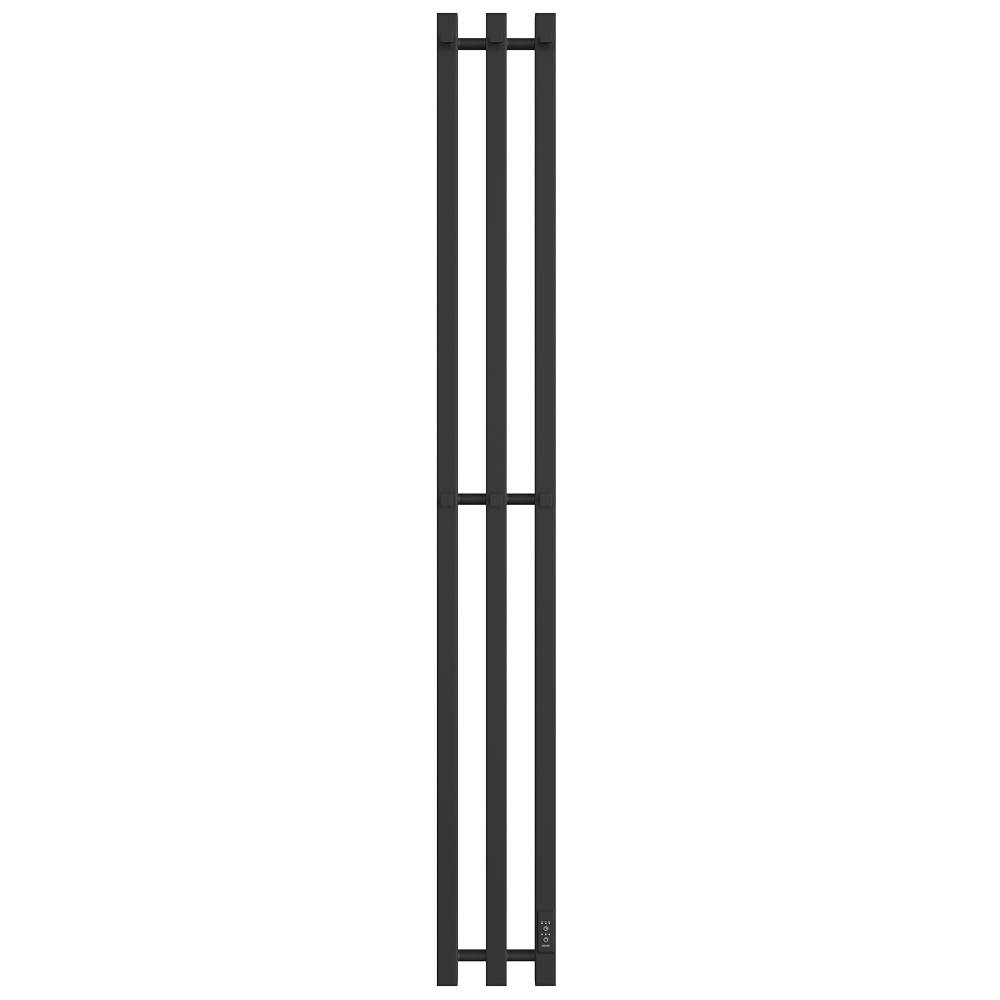Полотенцесушитель STOUT электрический ROCK quadro 120*12 Черный матовый 3 опоры, SHQ-R2Q0-012012