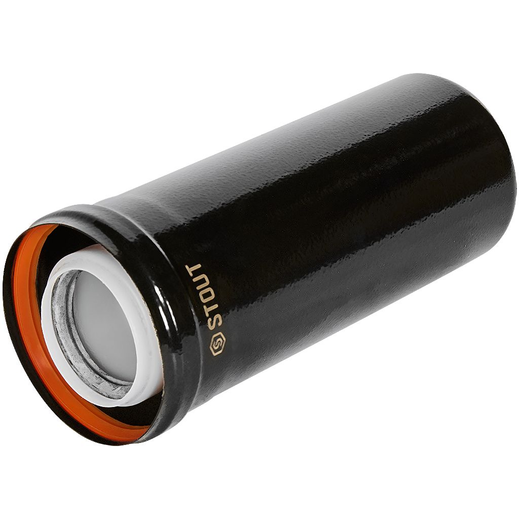 STOUT SCR-8610-600250 STOUT Удлинитель дымохода конденсац. коакс. D60(п-м)/100(п-м), L250, ЧЕРНЫЙ, SCR-8610-600250