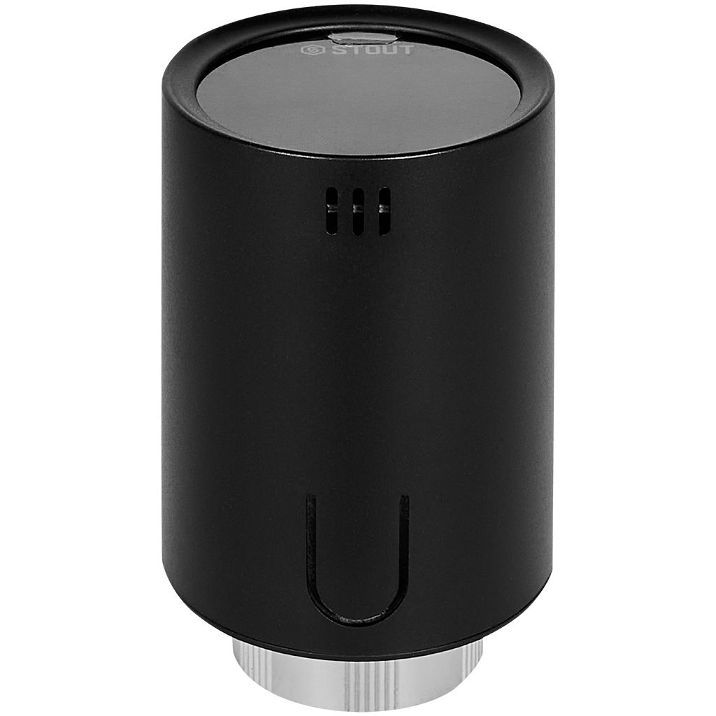 Умная термостатическая головка STOUT Zigbee, Черная, STE-2070-703021