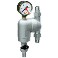 FAR Фильтр с поворотным соединением 3/4" НР-НР, сетка 100 мкм с манометром
