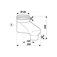 Bosch Вертикальный адаптер DN80/80 на DN80/125