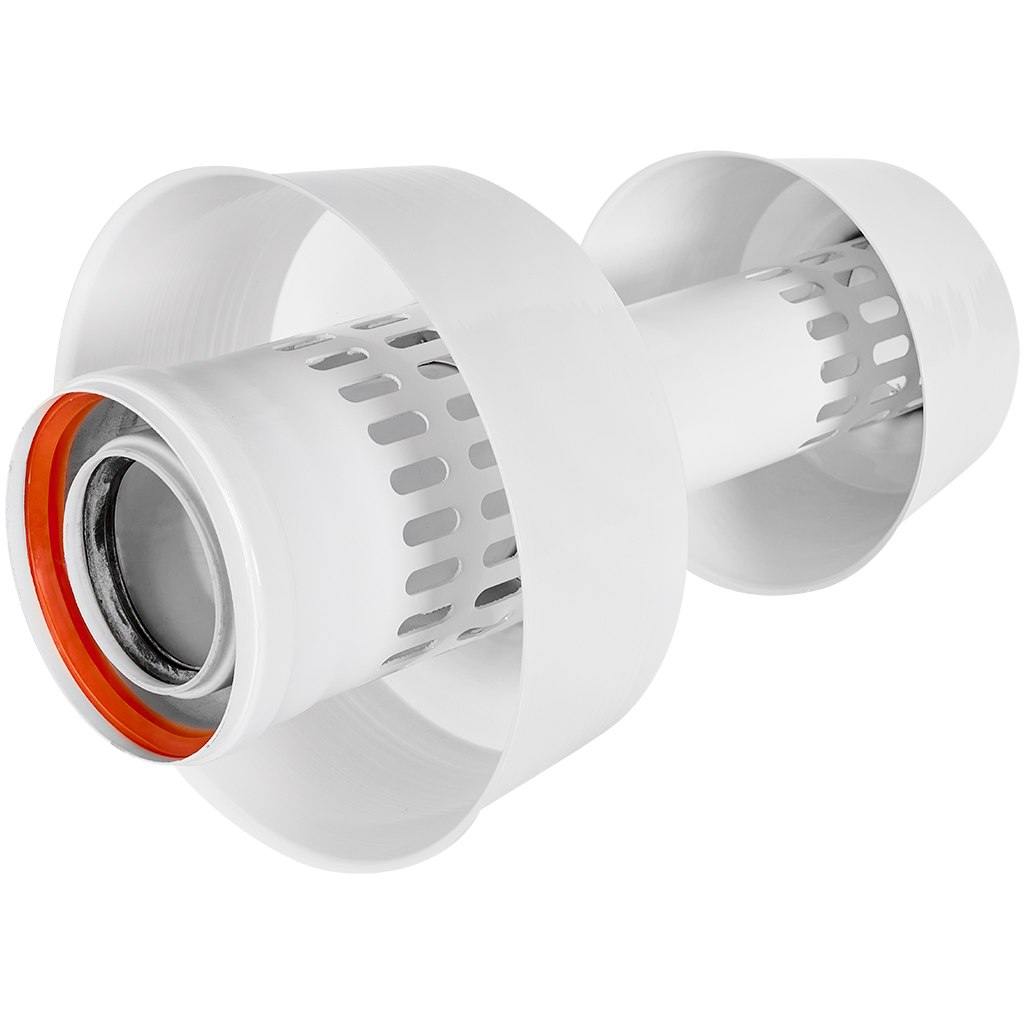 Оголовок ROMMER с ветрозащитой вертикальный конденсационный O80/125, RCA-8012-000001