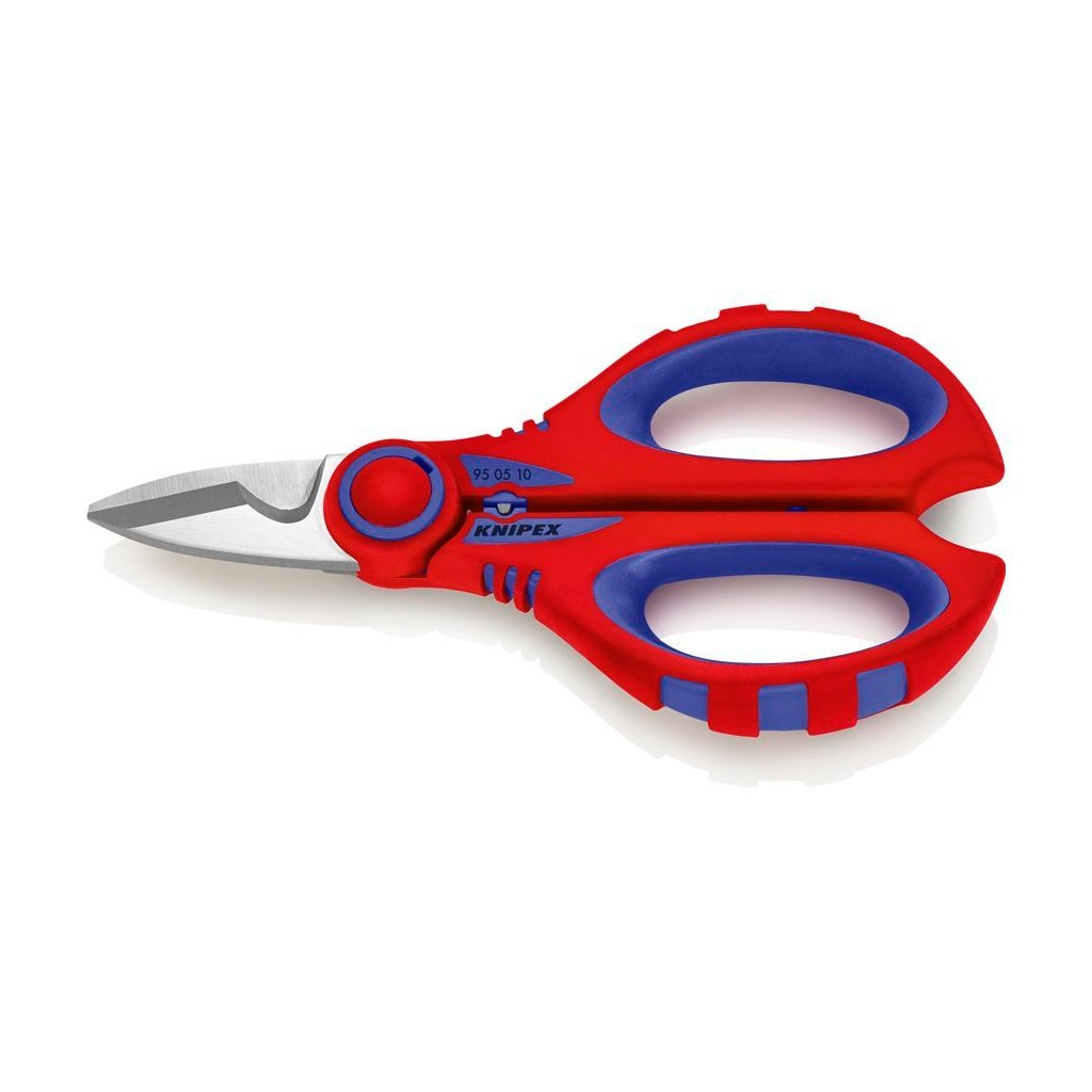 Ножницы электрика KNIPEX универсальные, обжим: 6 мм2, микронасечки, 160 мм, нерж, 2-комп ручки, SB, KN-950510SB
