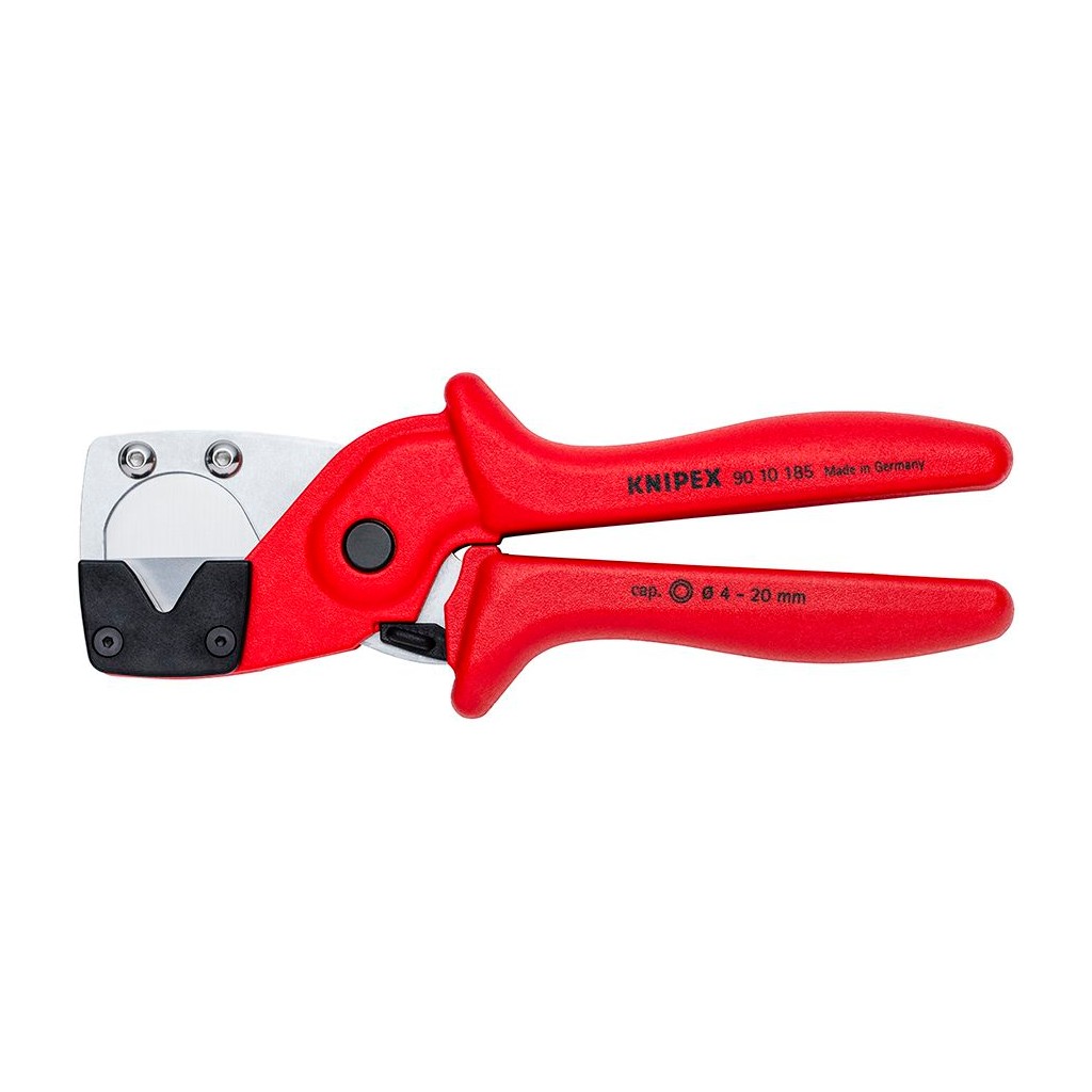 Труборез-ножницы KNIPEX для многослойных и пневматических шлангов, диаметр 4-20 мм, длина 185 мм, KN-9010185