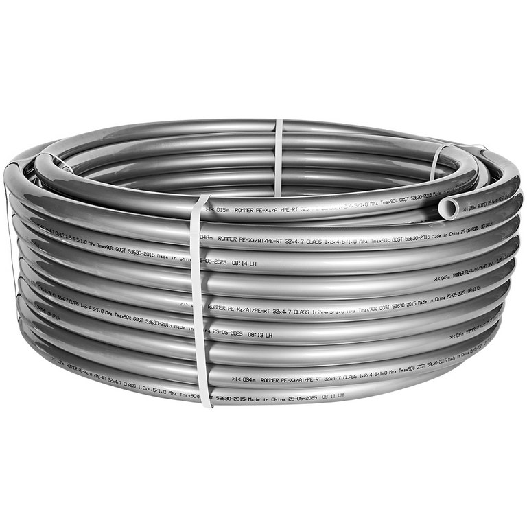 Труба стабильная ROMMER 32х4,7 (бухта 50 метров) PE-Xa/Al/PE-RT, серая, RPS-0001-003247