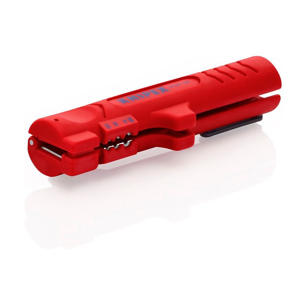 Стриппер KNIPEX для плоского, круглого и водостойкого монтажного кабелей, 0.8/1.5/2.5 мм2, длина 125 мм, SB, KN-1664125SB