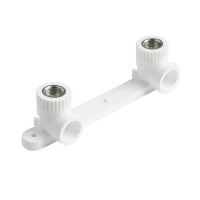 Pro Aqua PA280008P Pro Aqua d=20-1/2 PP-R Угольник двойной с креплением комбинированный ВР Белый