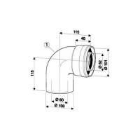 Bosch Угловое колено с рев. отв. DN60/100 90гр
