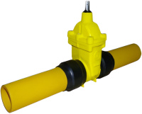 2312 Задвижка с ПЭ патрубками ГАЗ PUR DN050/063 PN10 EN-GJS-400-15 NBR JAFAR