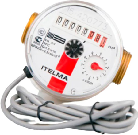 ITELMA WFW20.D080-0-R-L-0-IP54 счетчик горячей воды (Ду=15мм, L=80мм, Qном=1,5 м3/ч)