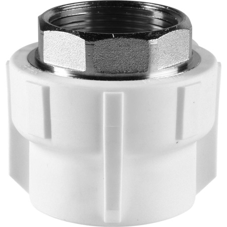 Политэк 40x1 1/4" Муфта комбинированная под шестигранник внутр. резьба для полипропиленовых труб под сварку (цвет белый)