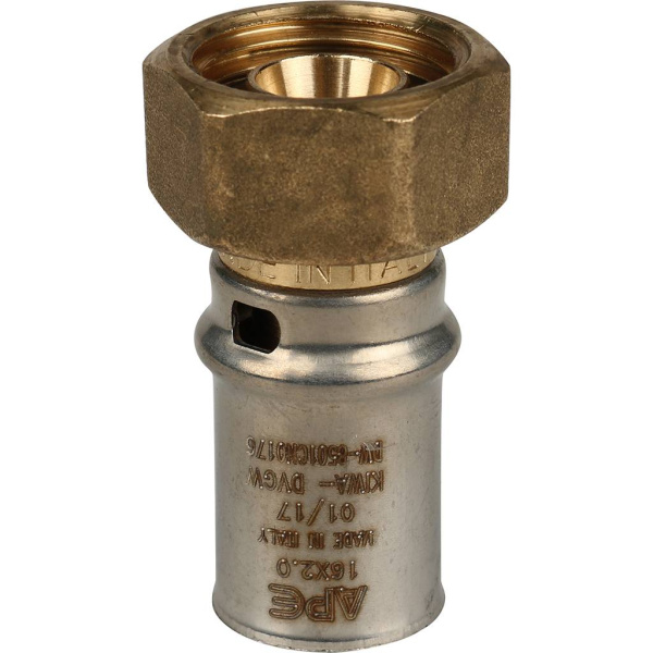 STOUT Переходник с накидной гайкой 1/2"х16 для металлопластиковых труб прессовой