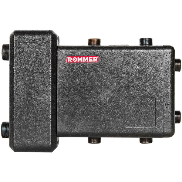 Коллектор (дублер компакт) ROMMER RDG-1060 с гидроразделителем на 1+1+1 контура до 60 кВт, в теплоизоляции, RDG-1060-024013
