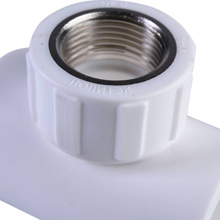 Политэк 32х3/4" Тройник с внутренней резьбой для полипропиленовых труб под сварку (цвет белый)