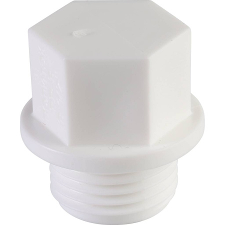 Политэк d=20 Заглушка с резьбой 1/2" для полипропиленовых труб под сварку (цвет белый)