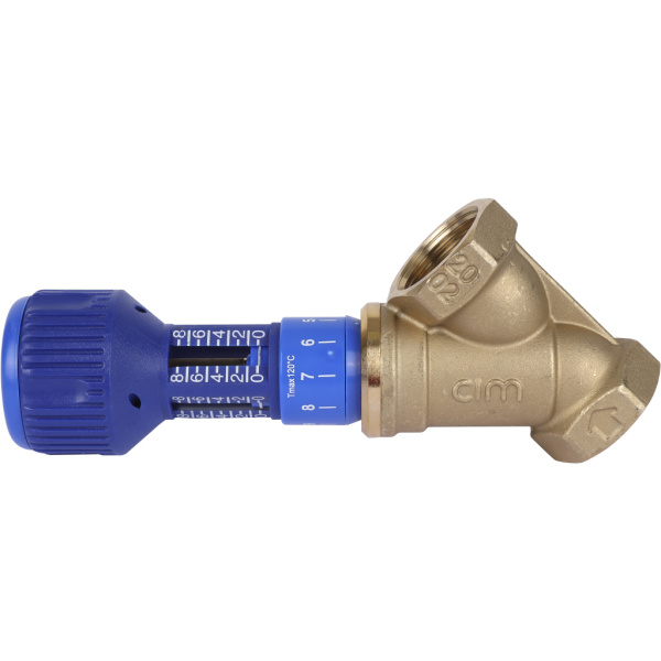 Клапан балансировочный ручной 727ОТ 1 обычн. латунь Kvs=11,76 PN20 BB без изм. ниппелей Cimberio