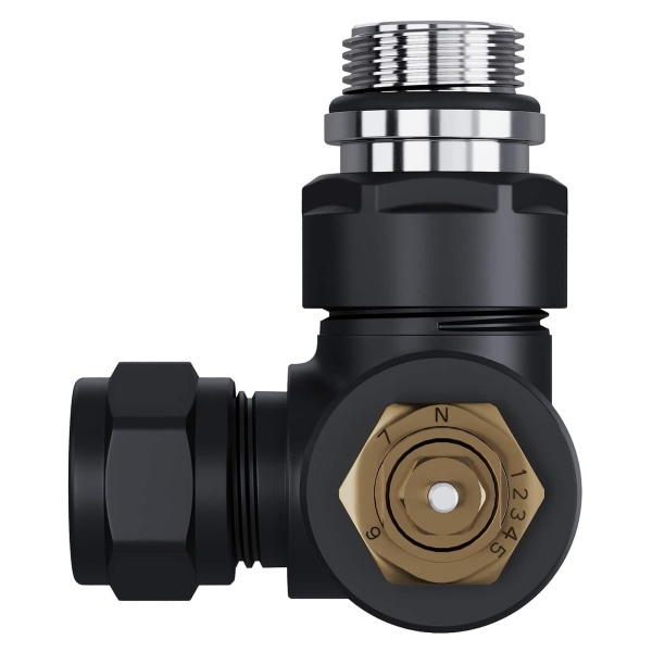 Набор термостатический трехосевой Royal Thermo Design Pro 15мм М30х1,5 (Черный)