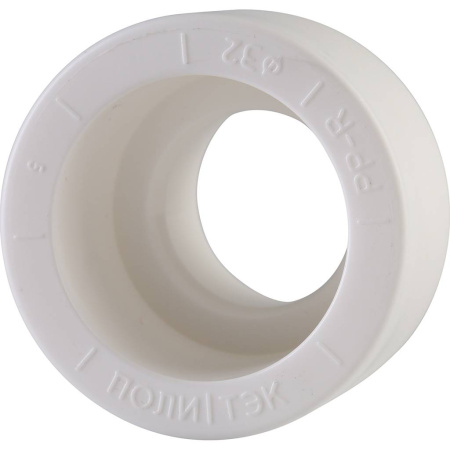Политэк 32х25 Муфта переходная внутр./внутр. для полипропиленовых труб под сварку (цвет белый)
