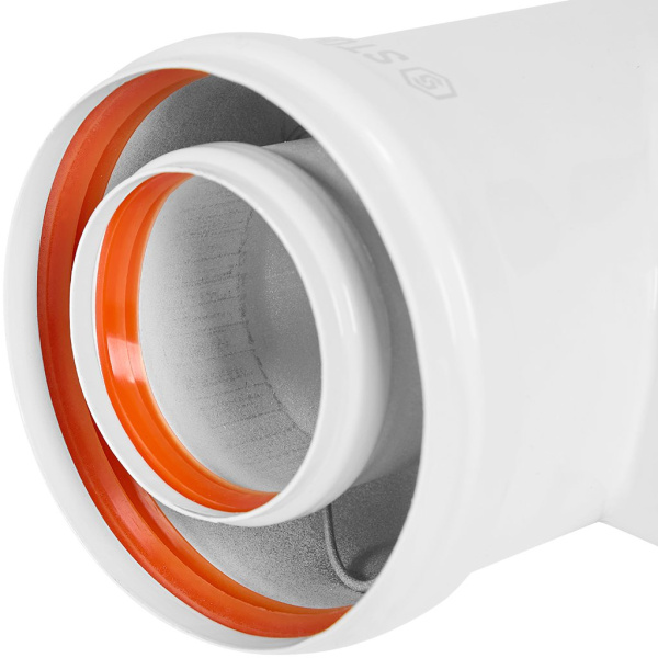STOUT SCR-6010-000021 STOUT Конденсатоотводчик Т-образный традиц. коакс. D60(п-м)/100(п-м) с заглушкой и патрубком, SCR-6010-000021