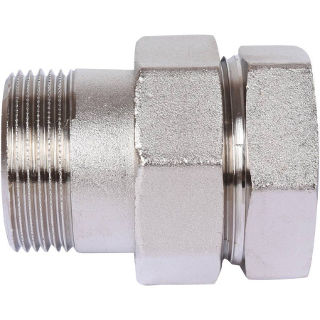 STOUT Разъемное соединение "американка" ВН, никелированное, уплотнение под гайкой по плоскости, 1? 1/4