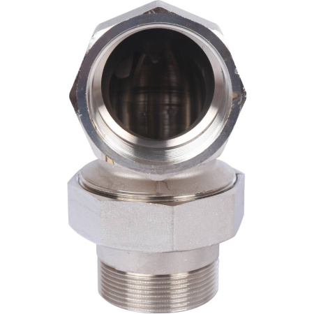 STOUT Разъемное угловое соединение "американка" ВН, уплотнение под гайкой o-ring кольцо, никелированное 2"