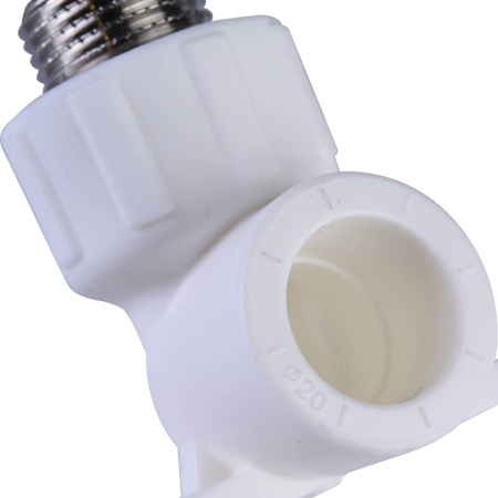 Политэк 20х1/2" Настенный комплект с наружной резьбой для смесителя для полипропиленовых труб под сварку (цвет белый)