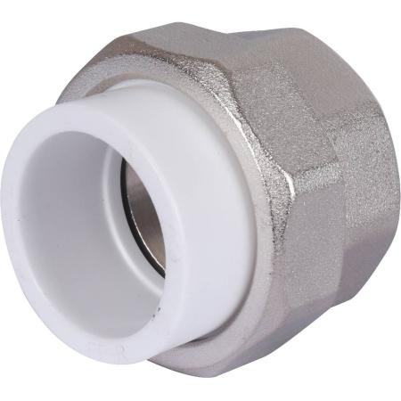 Политэк 32х1 1/4" Муфта разъемная с внутренней резьбой для полипропиленовых труб под сварку (цвет белый)