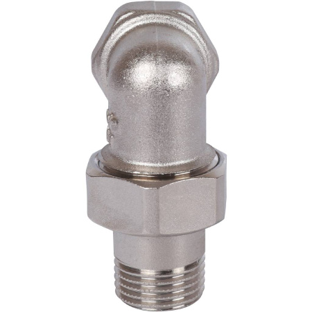 STOUT Разъемное угловое соединение "американка" ВН, уплотнение под гайкой o-ring кольцо, никелированное 1/2