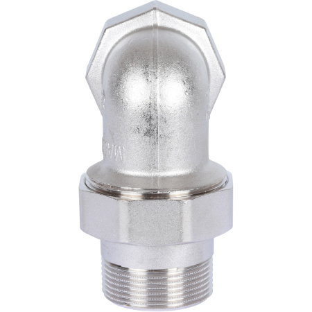 STOUT Разъемное угловое соединение "американка" ВН, уплотнение под гайкой o-ring кольцо, никелированное 1"1/2