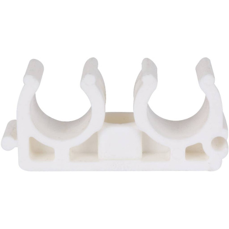 Kalde d=16 Двойное крепление для полипропиленовых труб под сварку (цвет белый)