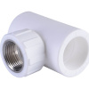 Политэк 32х3/4" Тройник с внутренней резьбой для полипропиленовых труб под сварку (цвет белый)
