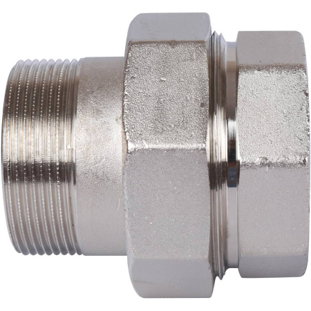 STOUT Разъемное соединение "американка" ВН, никелированное, уплотнение под гайкой по плоскости, 2?