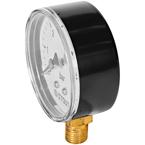 Манометр радиальный STOUT корпус Dn 63 мм 1/4 , 0...6 бар, кл.2.5, SIM-1010-630608