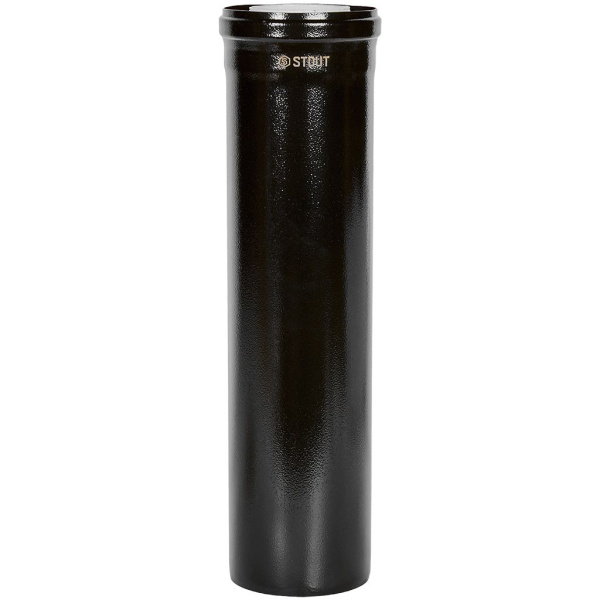 STOUT SCR-8012-600500 STOUT Удлинитель дымохода конденсац. коакс. D80(п-м)/125(п-м), L500, ЧЕРНЫЙ, SCR-8012-600500
