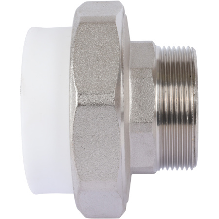 Политэк Политэк White fittings 63х2" Муфта разъемная с наружной резьбой для полипропиленовых труб под сварку (цвет белый)