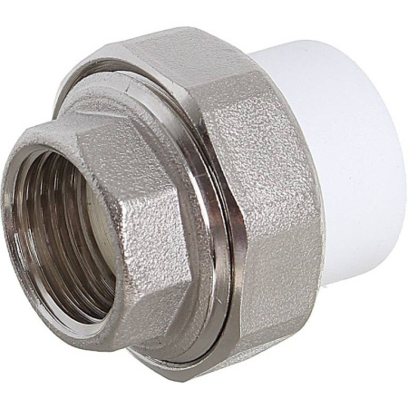 Kalde 25x1/2" Муфта разъемная с внутренней резьбой серии ЕСО для полипропиленовых труб под сварку (цвет белый)