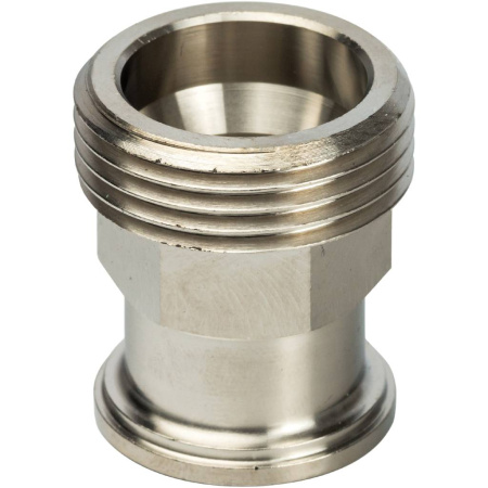 STOUT Разъемное соединение с плоским уплотнением и обратным клапаном, никелированное 3/4"