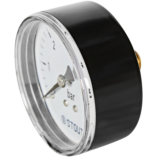 Манометр аксиальный STOUT корпус Dn 63 мм 1/4 , 0...6 бар, кл.2.5, SIM-1009-630608