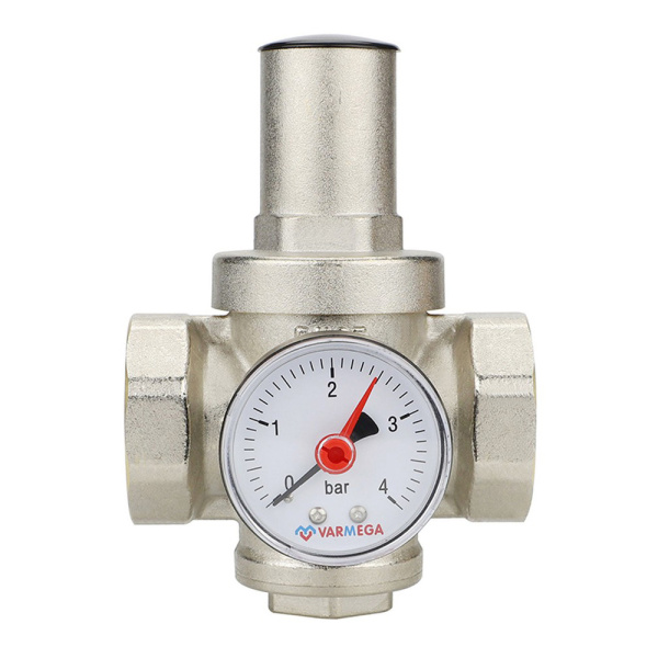 Редуктор давления VARMEGA 1", PN25, поршневой, с присоединением к манометру, VM12703